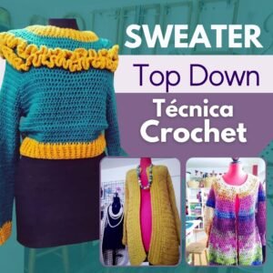 Sewater Top Down Técnica Crochet