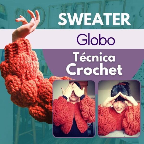 Sweater Globo Técnica Crochet