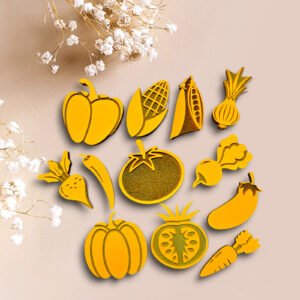 Set 12 sellos de 12 cm Estampado Textil Vegetales
