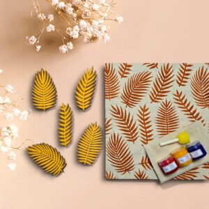 Kit 5 Sellos Helecho +3 Pinturas* +Esponja +Tela +Manual de Instrucciones