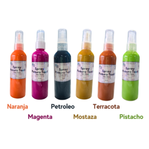 Spray Pintura Textil Colores Premium 60/100 ml. Telas Claras