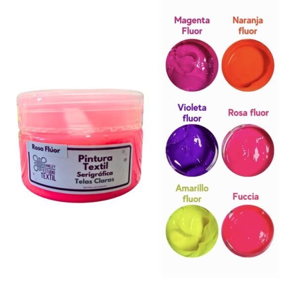 Pintura Textil Serigráfica Línea Flúor 100 grs.
