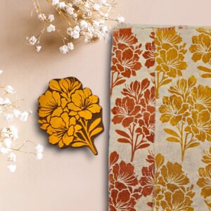 Sello estampado textil 20 cm Flor Azaleas