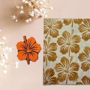 Sello estampado textil 16 cm Flor de Hibisco