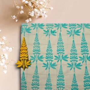Sello estampado textil 20 cm Flor de Lupino