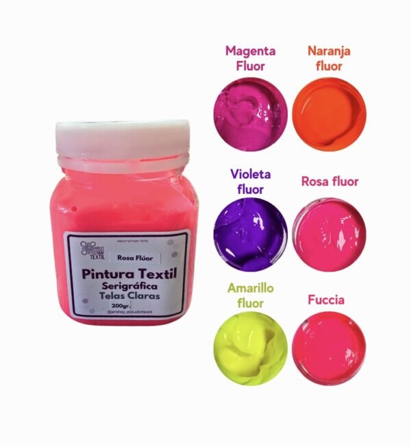 Pintura Textil Serigráfica Línea Flúor 200 grs.