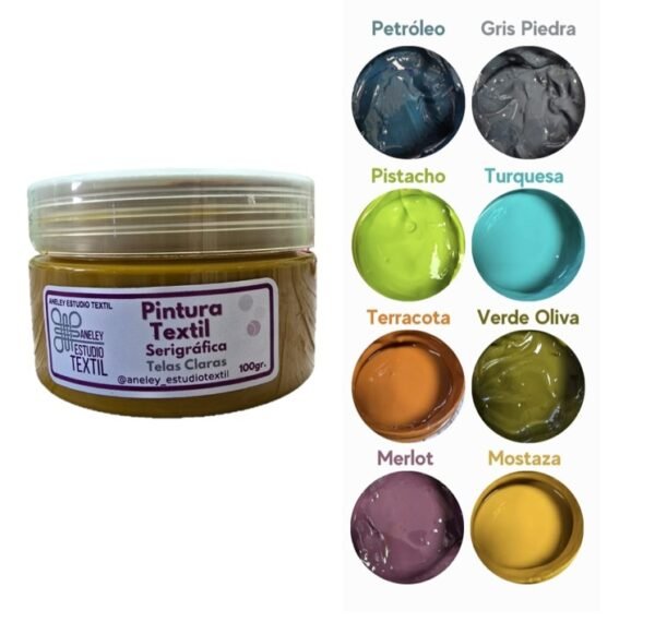 Pintura Textil Serigráfica Línea Premium 100 grs.