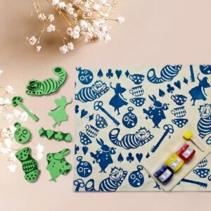 Kit 7 Sellos 12 cm Alicia +3 Pinturas* +Esponja +Tela +Manual de Instrucciones (copia)