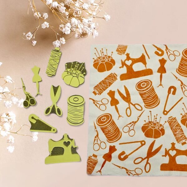 Set 8 sellos 12 cm Estampado Textil Costuritas