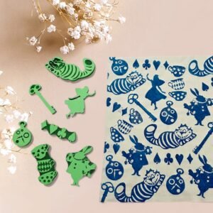 Set 7 sellos 12 cm Estampado Textil Alicia