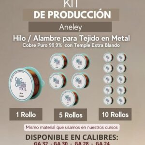 Kit de Producción Hilo / Alambre cobre puro para Tejido en Metal